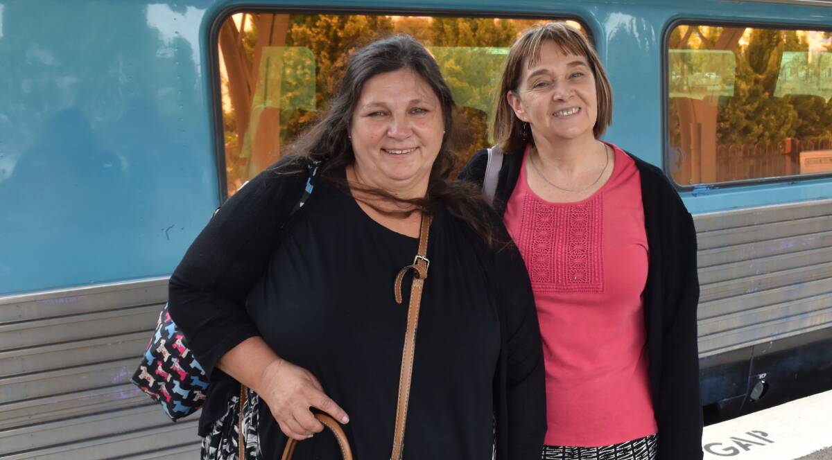 GIRLS' WEEKEND: Julie Masterton and Kay Krensel disembarked the Vino Express on Friday. Photo: DANIELLE CETINSKI