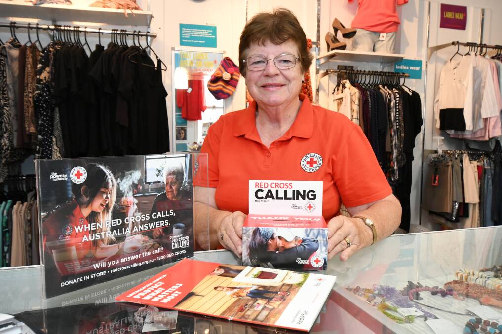 DONATIONS IN: June Hutchison has been co-ordinating Red Cross Calling in Orange. Photo: JUDE KEOGH 0326jkredcross1