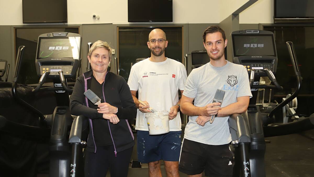 FRESH LOOK: Fitness Perfection's Kylie Daniel, Nick Gray and Jesse Keegan are almost ready to welcome back their clients. Photo: CARLA FREEDMAN