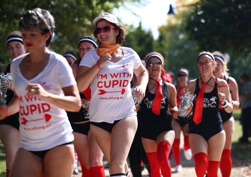 SPRINT: Last year's Cupid's Undie Run fundraiser raised thousands of dollars. Photo: PHIL BLATCH