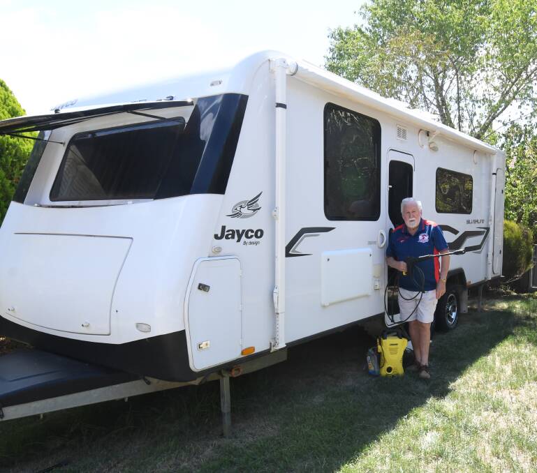 WATER CALL: Berrise Lovelock wants to be able to wash his caravan with a high pressure cleaner. Photo: CARLA FREEDMAN