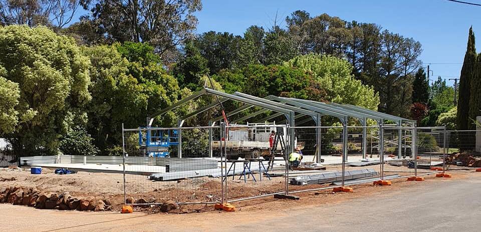 BUILD: Frame work continues on new facility at Wentworth Golf Club. Photo: Facebook