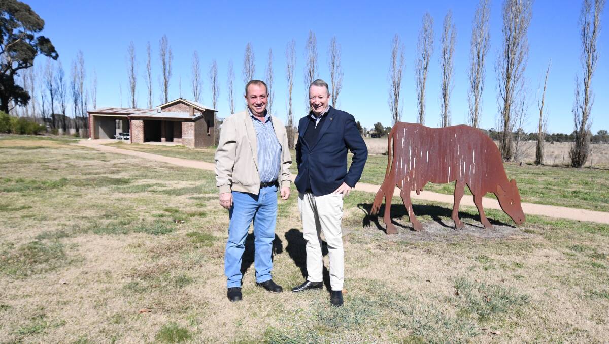 BIG TICKET ITEM: Cr Sam Romano and Technical Services director Ian Greenham at the site of the Spot and Rest which gains $500,000 funding in the budget. Photo: JUDE KEOGH