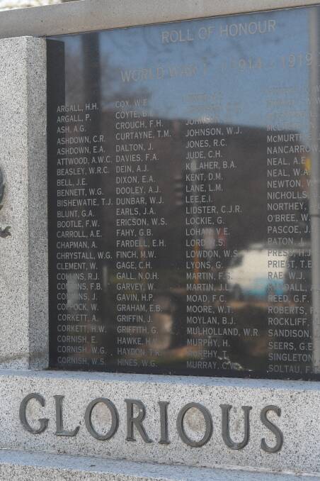 REMEMBERED: Private Martin's name is on the Orange Cenotaph. Photo: CARLA FREEDMAN