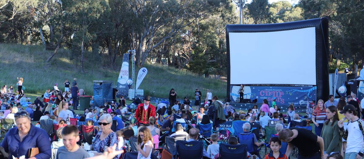 ON WITH THE SHOW: The crowd prepares for last year's Orange Cinema Under the Stars screening. Photo: Supplied