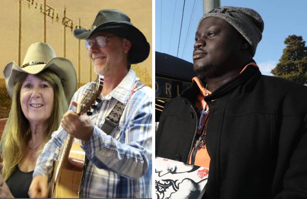 PERFORMERS: The Gedupandans duo and Lueth Ajak are among the musicians performing in Orange this weekend.