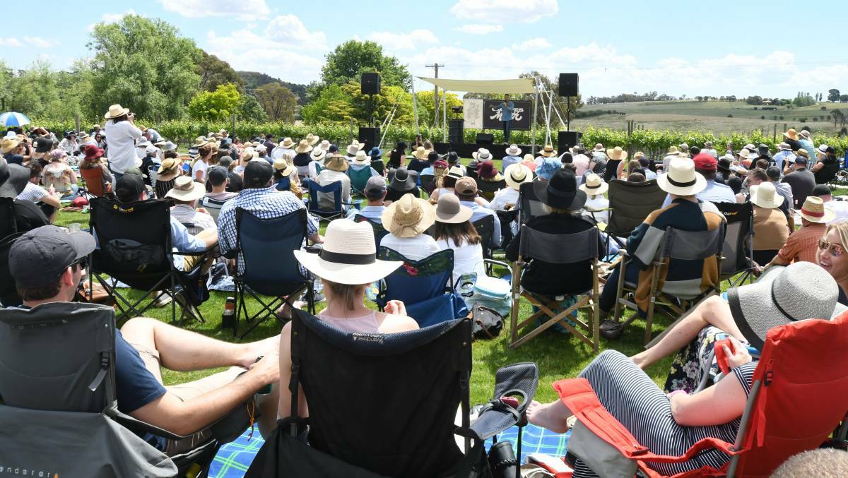 PLENTY OF LAUGHS: The crowd at the Grapes of Mirth festival at Nashdale Lane in 2018. Photo: JUDE KEOGH
