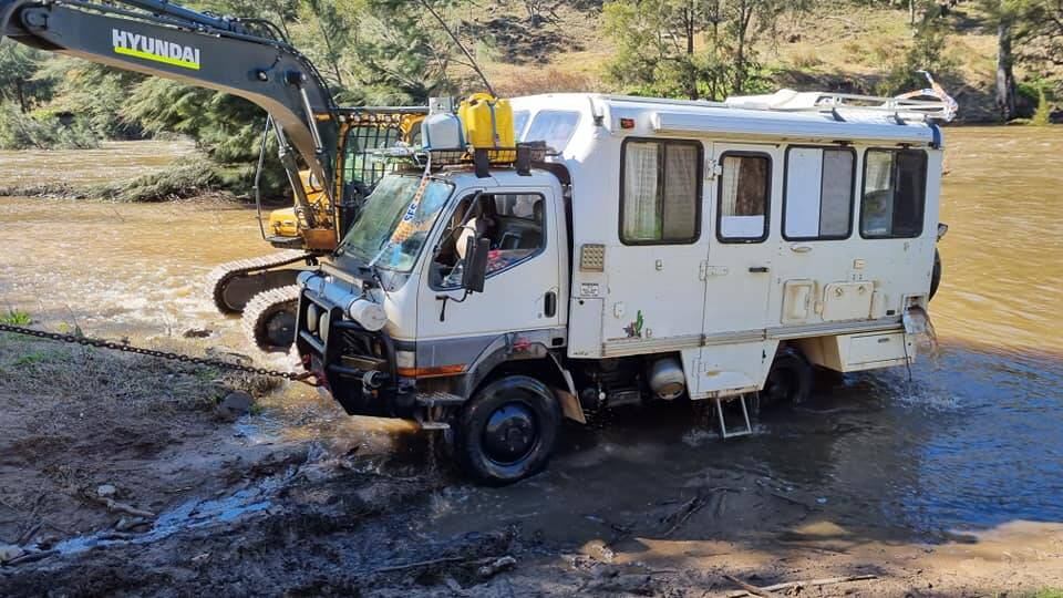 DRY LAND: The retrieved vehicle after its river ordeal. Photo: Supplied