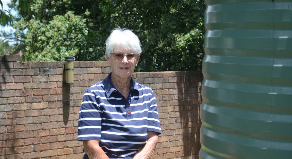 WATER WISE: Orange resident Beryl Pearce recorded far more rain in her gauge than the airport reading. 