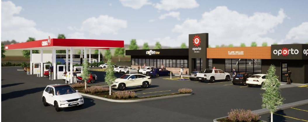 PLAN: Designs for the service centre, Oporto restaurant and Coffee Time cafe in north Orange. Photo: Supplied