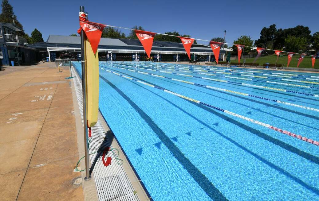 SHORT SWIM: COVID-19 social distancing rules are in place at the outdoor pool at the Orange Aquatic Centre with the indoor pool closed.