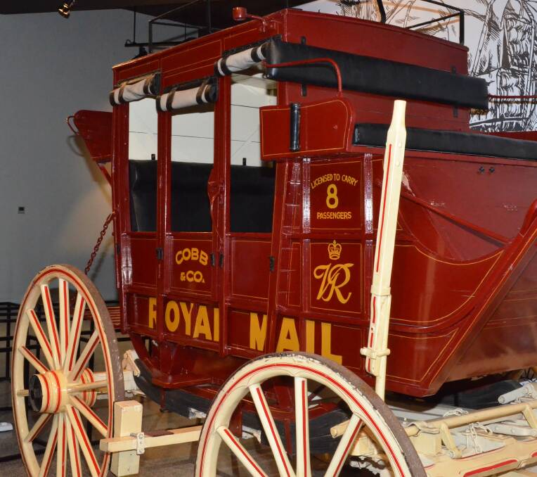 NEW POSTING: One of the biggest exhibits at the new museum is this historic Cobb & Co mail coach.
