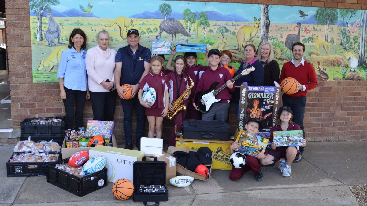 DONATIONS: Rural Aid gifts to a NSW school last month. Photo: Maitland Mercury