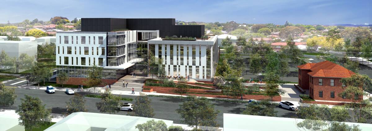 PLAN: The old ambulance station is at the right of the new three-storey DPI offices in this Prince Street view of how the site will look from late 2020. Photo: Supplied