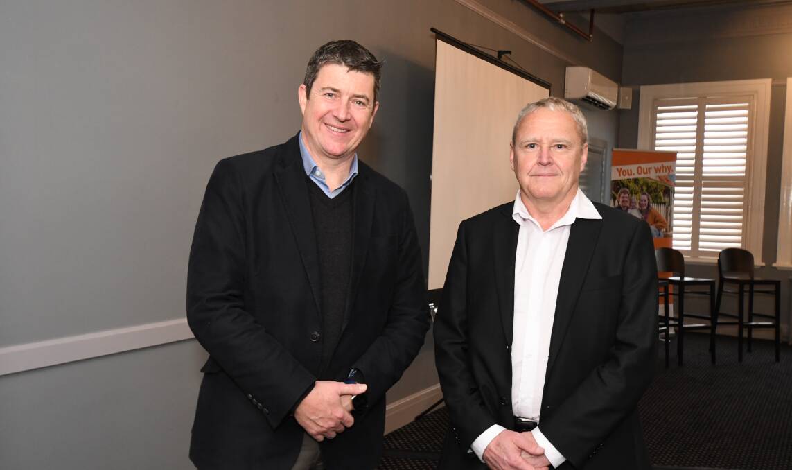 FRAUD FORUM: Andrew de Graaff and Mike Roberts were speakers at the forum organised by the Orange Credit Union. Photo: JUDE KEOGH