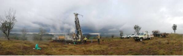 AT WORK: The drilling rig on site. Photo: Supplied