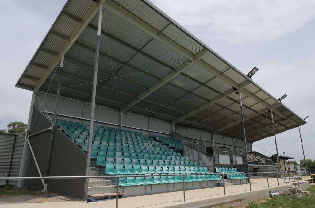 FROM THE ASHES: The grandstand complete with seats from Wade Park. Photo: JUDE KEOGH