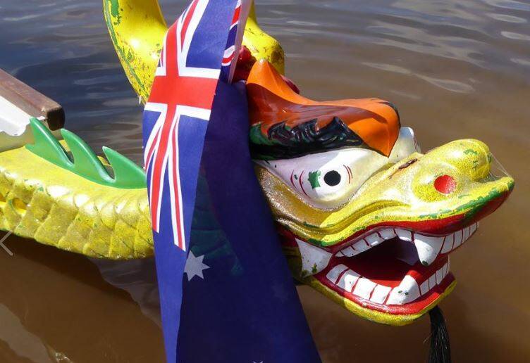 PATRIOTIC: Dragonboating on Australia Day.