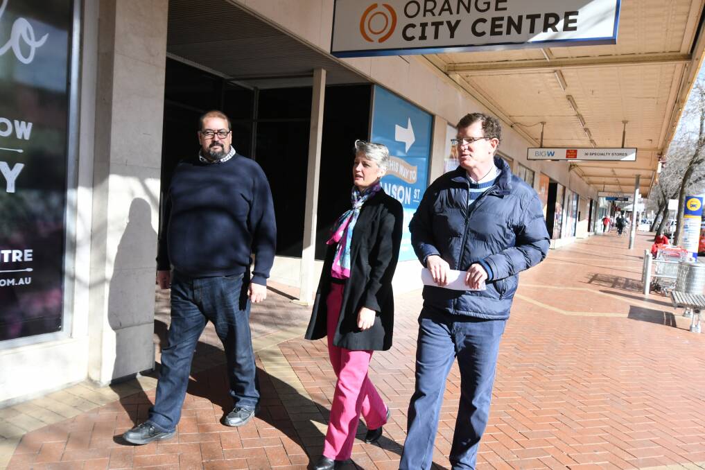 FUTURE FUNDS: Orange City Council general manager Garry Styles, Deputy Mayor Cr Joanne McRae and Member for Calare Andrew Gee. Photo: JUDE KEOGH 0704jkcbd4