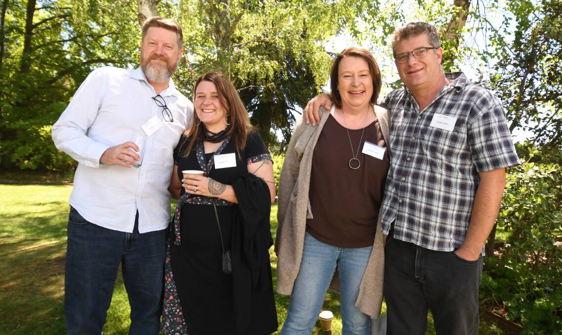 NEW FRIENDS: Peter and Samantha Beck and Kamayo and Darren James at the welcome day at the Botanic Gardens. Photo: CARLA FREEDMAN 
