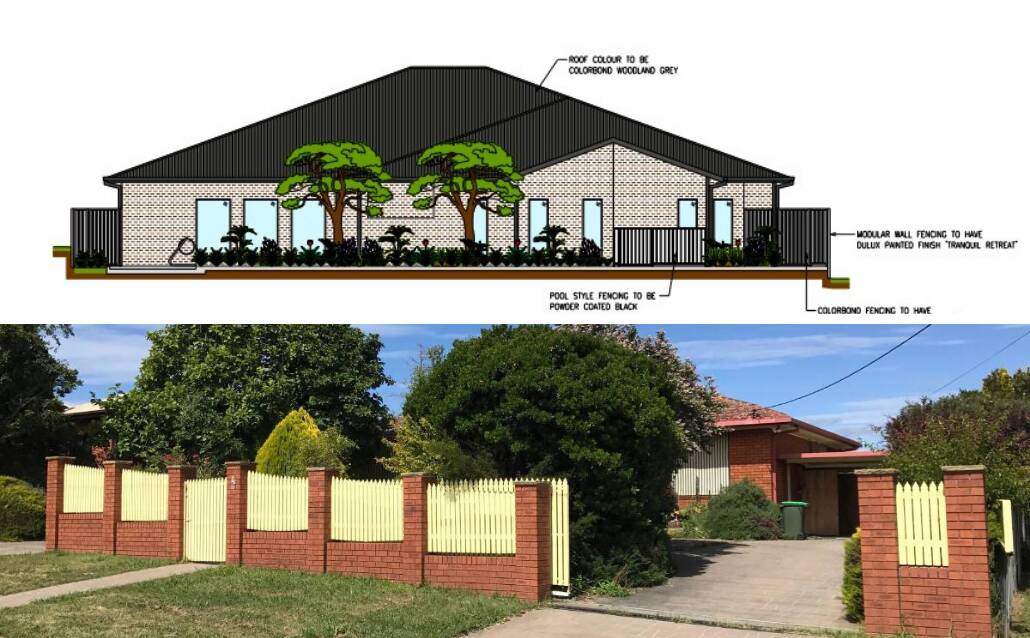 PROPOSAL: How the child care centre would look as shown in the development application and the house on the site which would be demolished.
