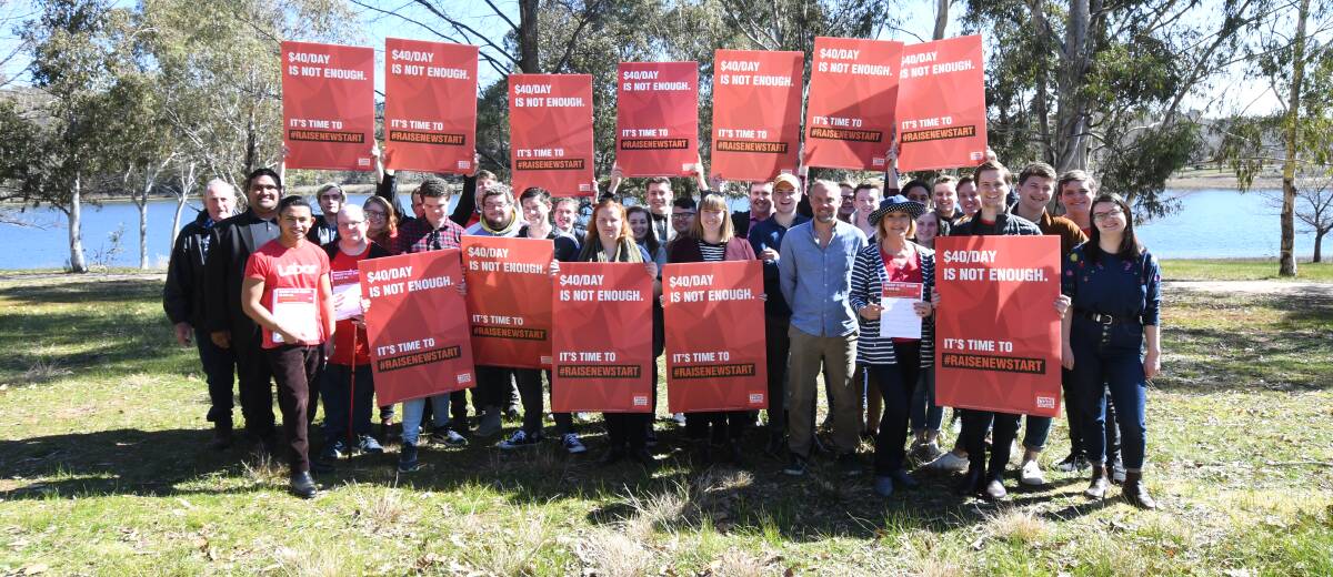 READY FOR ACTION: The Young Labor meeting rallies for an increase in the Newstart allowance. Photo: CARLA FREEDMAN 0818cflabor2