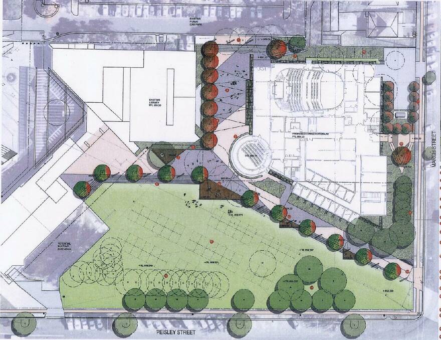 SITE PLAN: March Street is on the right and Peisley Street is at the bottom.