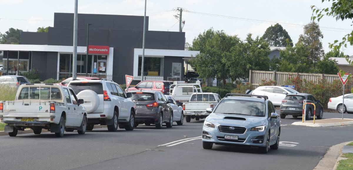 BUSY ROADS: Traffic on Telopea Way and the Northern Distributor Road. Photo: JUDE KEOGH