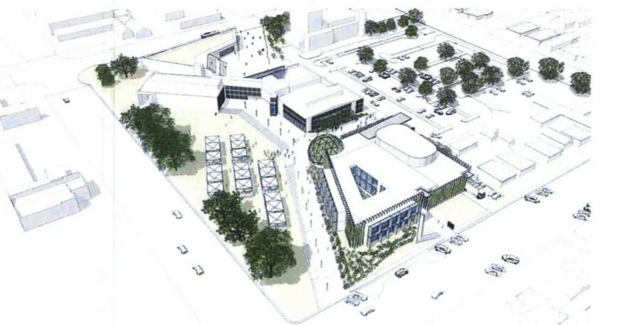 DESIGN: An aerial perspective looking from March Street.