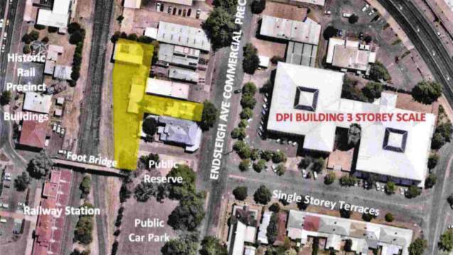 WHERE IS IT: The proposed hotel/motel site is shown in yellow.