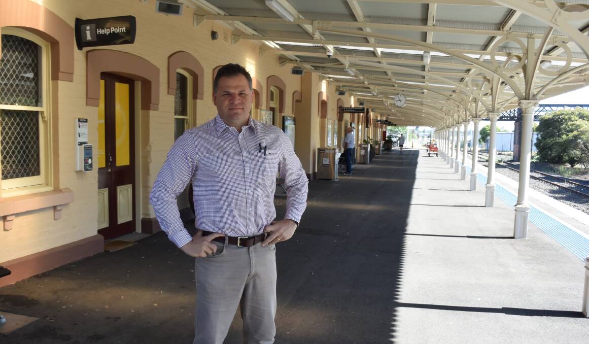 ACTION NEEDED: Member for Orange Phil Donato at the railway station on Friday. Photo: DAVID FITZSIMONS 1207dfrail1