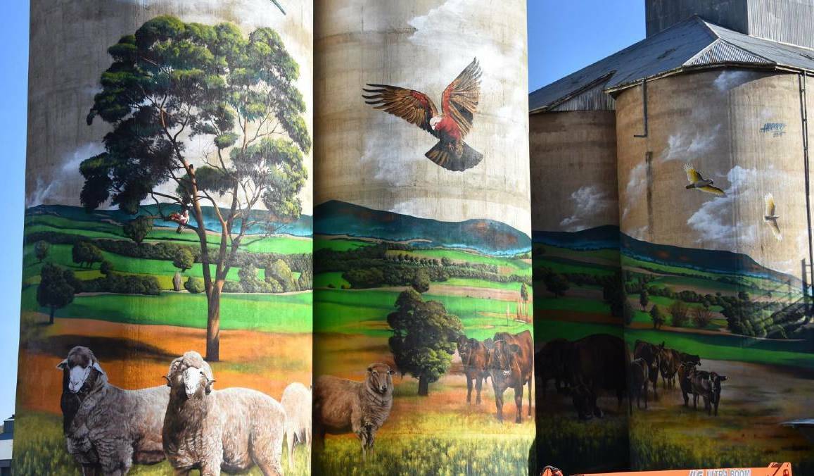COLOURFUL: Silos painted at Grenfell.