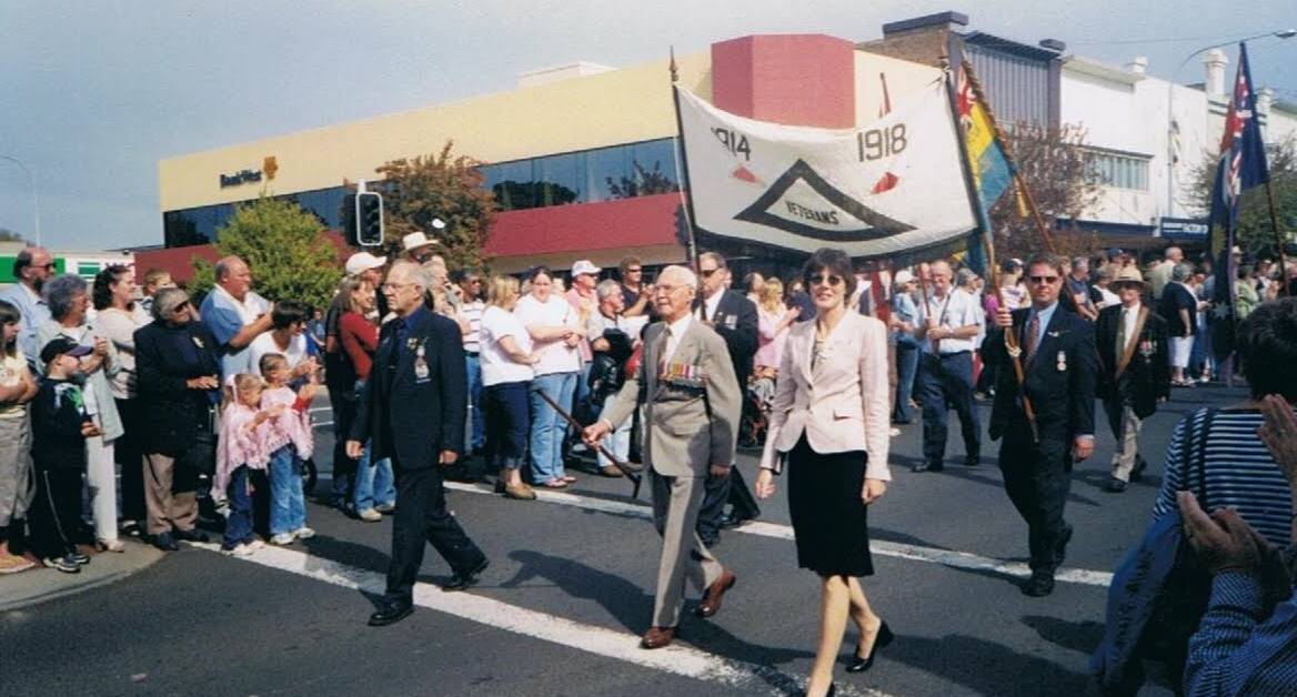 SERVICE: Kate Hazelton marching in the Anzac Day parade in Orange. Photo: Supplied