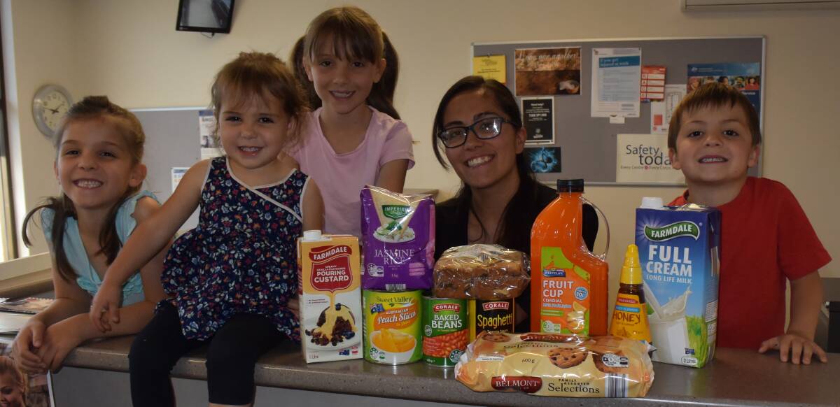 DONORS: Amber, Katie, Lana, Alex and Anthony McFadyen have donated to the Salvation Army Christmas Appeal in Orange. Photo: DAVID FITZSIMONS