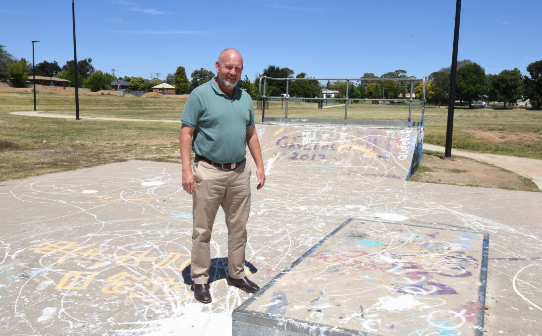 UPGRADE: Cr Jason Hamling at Glenroi Oval where major improvements are proposed to convert the precinct into a park under a masterplan. Photo: JUDE KEOGH