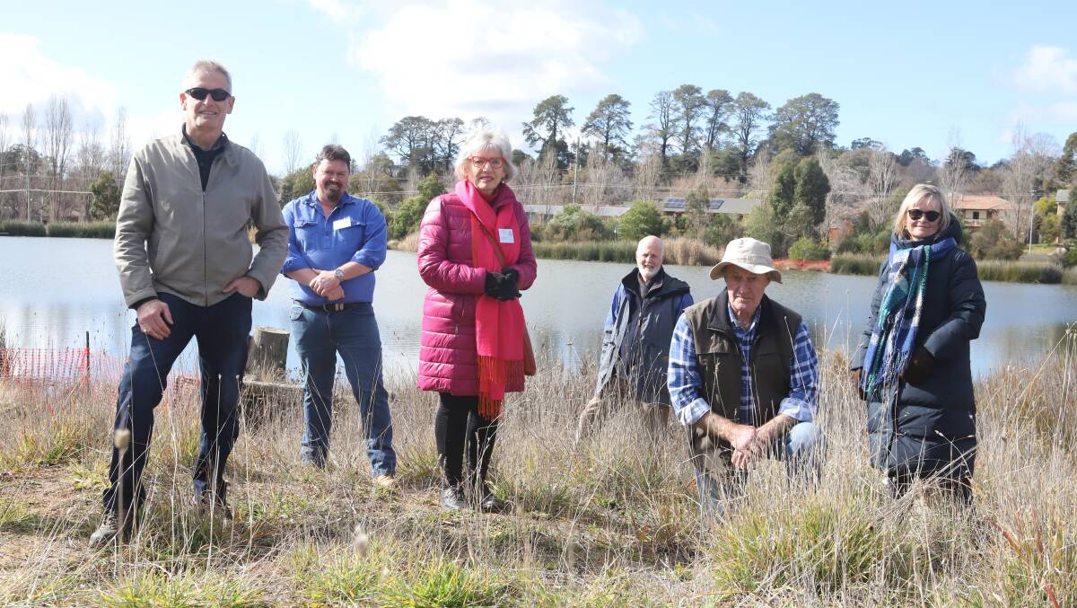 WETLANDS: Cr Stephen Nugent, Glen Pearson, Di Barber, Neil Jones, Dennis Croucher and Kerry Breheny at the site on Sunday. Photo: CARLA FREEDMAN
