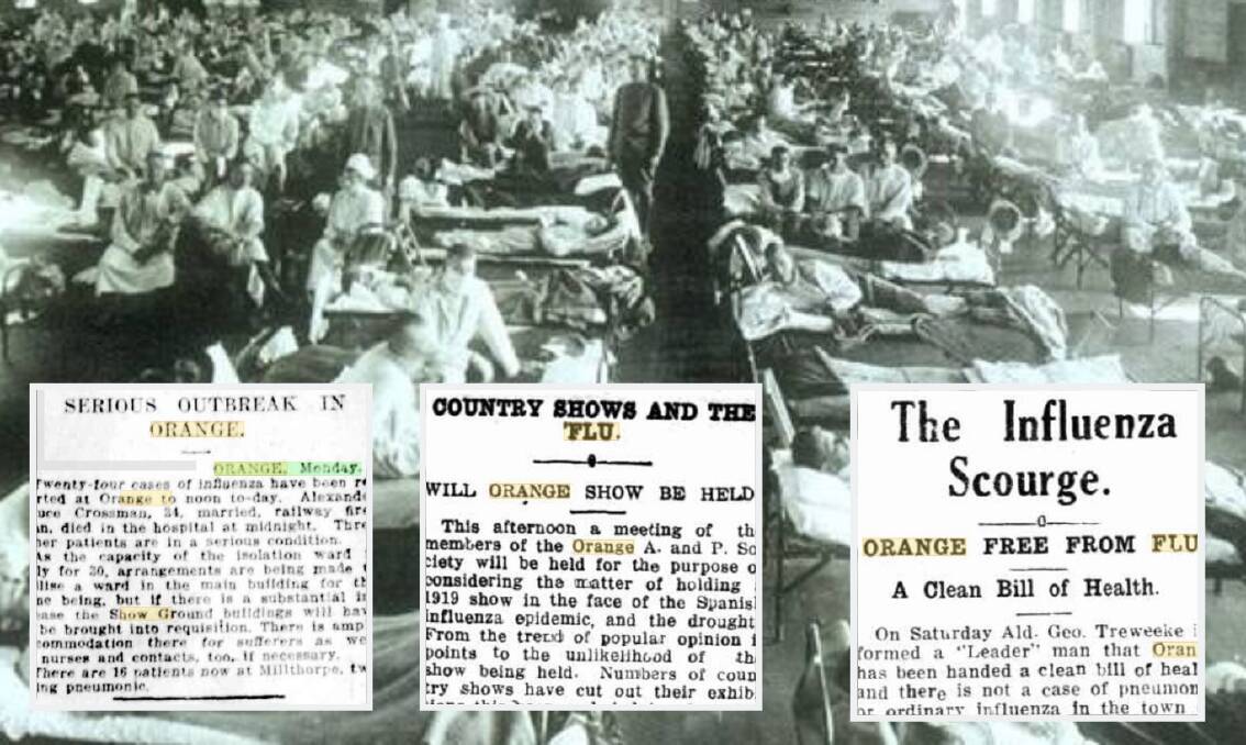DEADLY PAST: The Spanish flu epidemic hit Orange in early 1919 as it swept into rural areas from Sydney and Melbourne as these cuttings from newspapers at the time reveal.