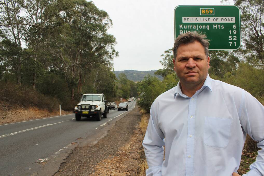 CAMPAIGNING: Member for Orange Phil Donato on the Bells Line of Road on the outskirts of north-west Sydney. Photo: Supplied