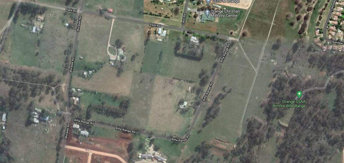 FARMS TO FAMILIES: An aerial view of the proposed housing site on Park and Rifle Range roads. Photo: Google Maps