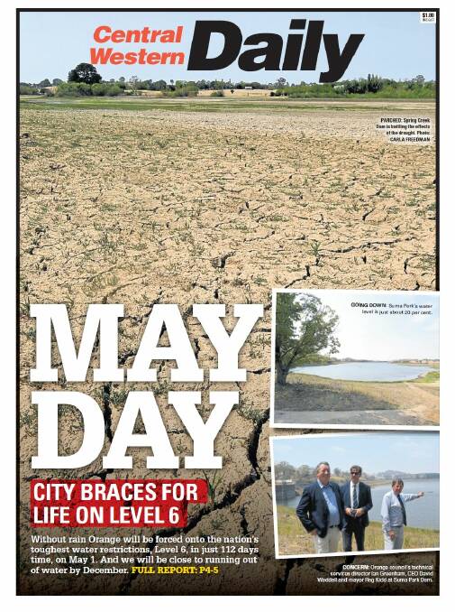 MAY DAY: The front page of the Central Western Daily.