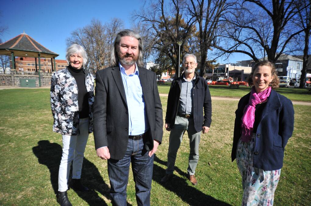 NEW TEAM: AnneMaree McLaughlin, Dr David Mallard, Cr Stephen Nugent and Haidee Edwards in Robertson Park. Photo: JUDE KEOGH
