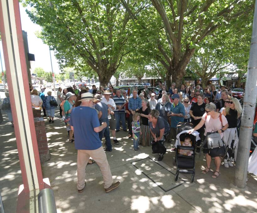 RALLY: About 80 people attended the Anson Street meeting on Friday. Photo: JUDE KEOGH