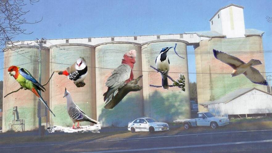 BIRD LIFE: A suggested look for silo murals. Photo: Supplied