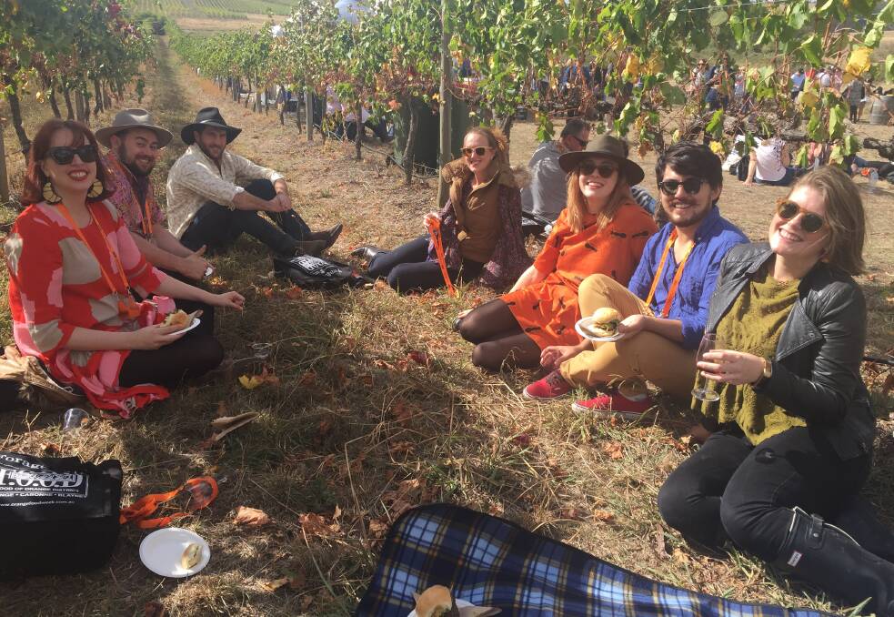 GRAPE EXPECTATIONS: Forage attendees relax among the vines during last year's festival event.