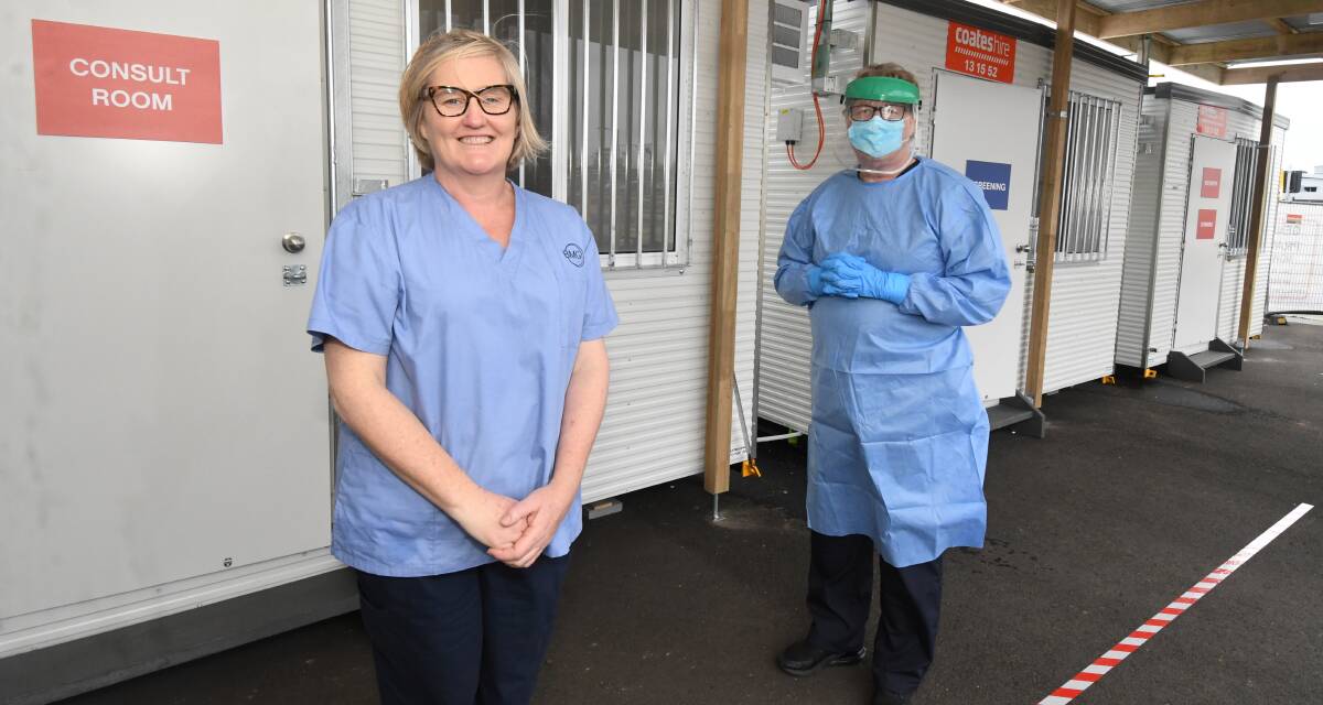 TESTING TEAM: Orange Respiratory Clinic practice manager Ann Carter with Dr Bruce Whitmill at the clinic on Wednesday. Photo: JUDE KEOGH
