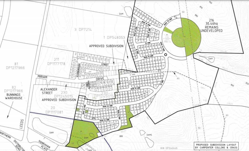 LAYOUT: Street plans showing a central community precinct as seen in the application. 