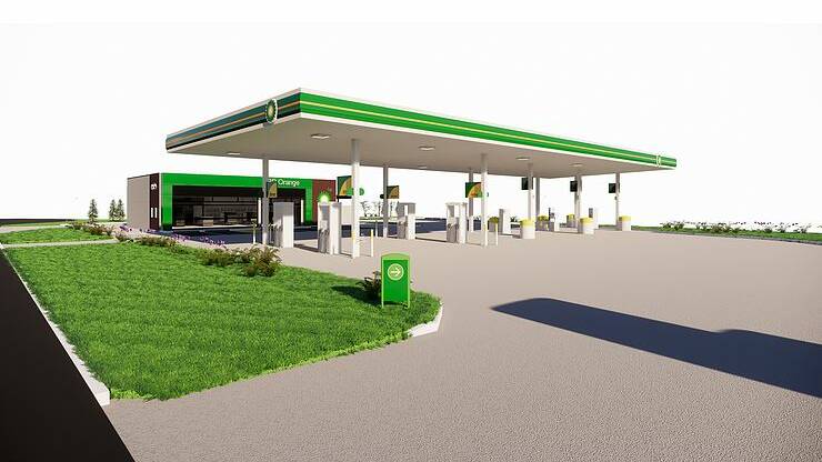 PLAN: An image showing how the BP service station would look. 