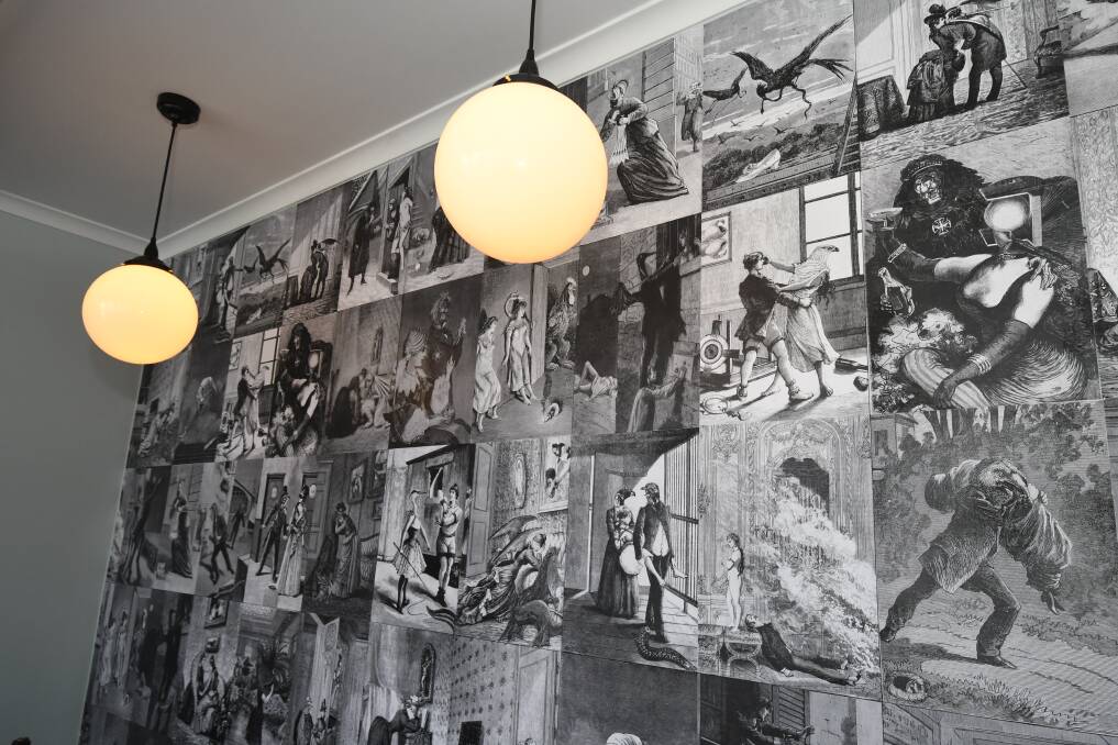 PICTURE WALL: Some of the funky images on the walls at Birdie. Photo: JUDE KEOGH