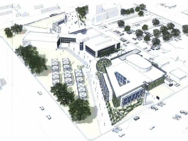 PLAN: A view of Orange's now-approved Conservatorium and planetarium complex as seen from the corner of Peisley (left) and March streets.