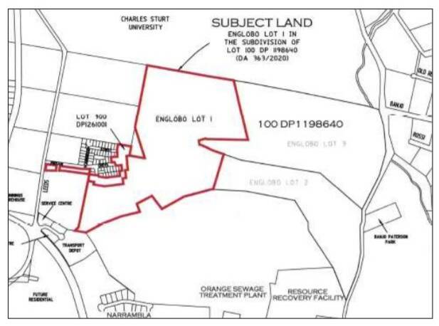 LOCATION: The three large lots between Leeds Parade (left hand side of the plan) and Ophir Road (right) as shown in the application. The area in red is the first stage.